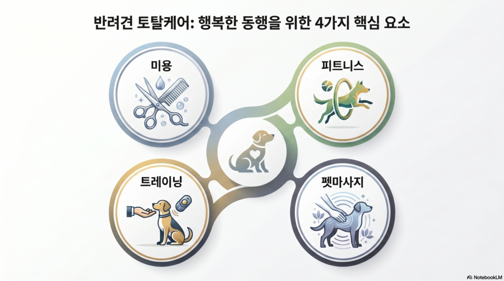 반려견관련자격증 올라운더 전략 4요소 비교 도식